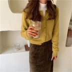 Women's Button-Front Knit Cardigan with Soft Finish - 10