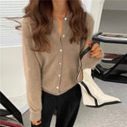 Women's Button-Front Knit Cardigan with Soft Finish - 14