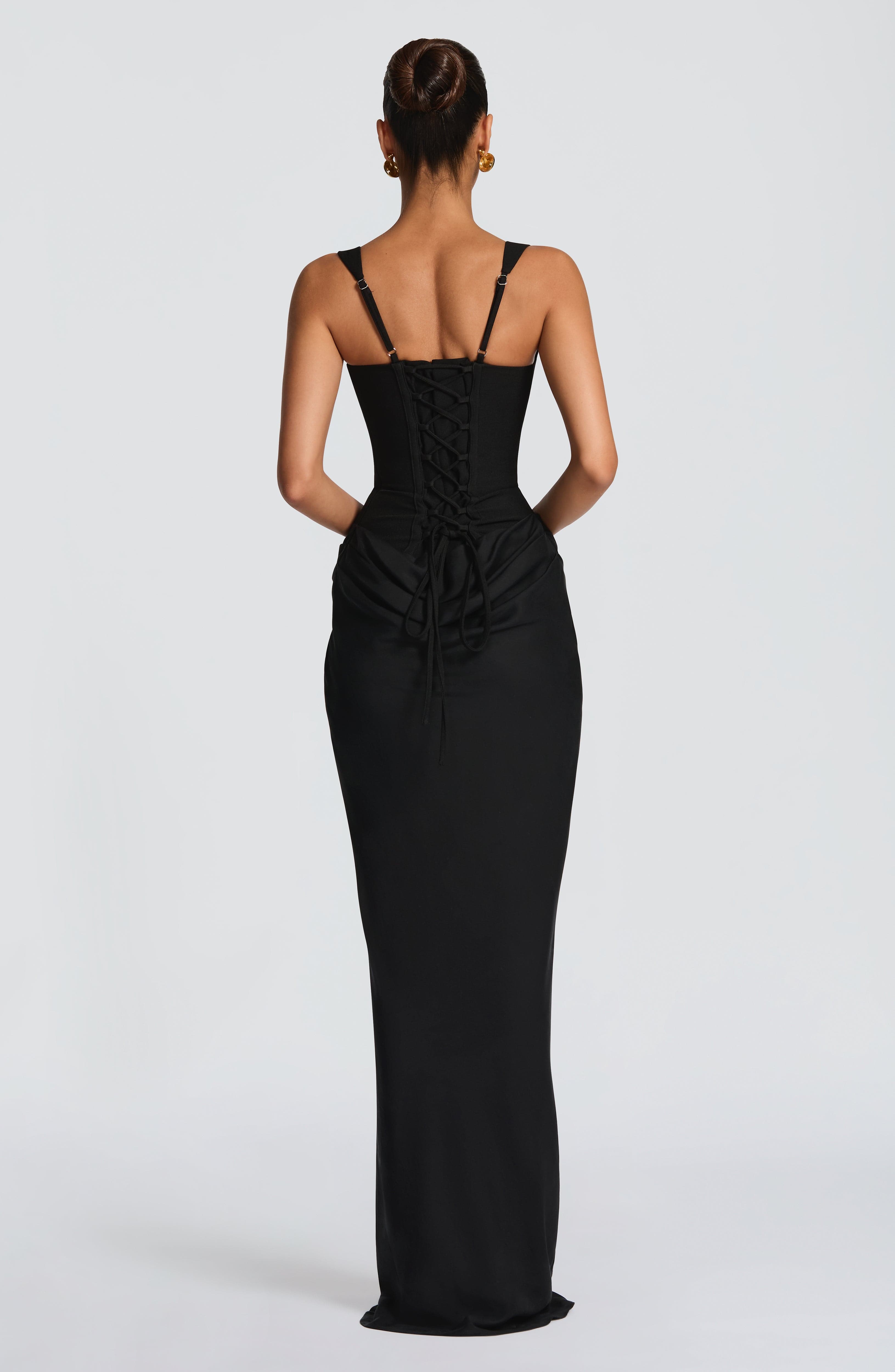 Women's Corset Maxi Dress Strapless Square Neck A-Line - 3