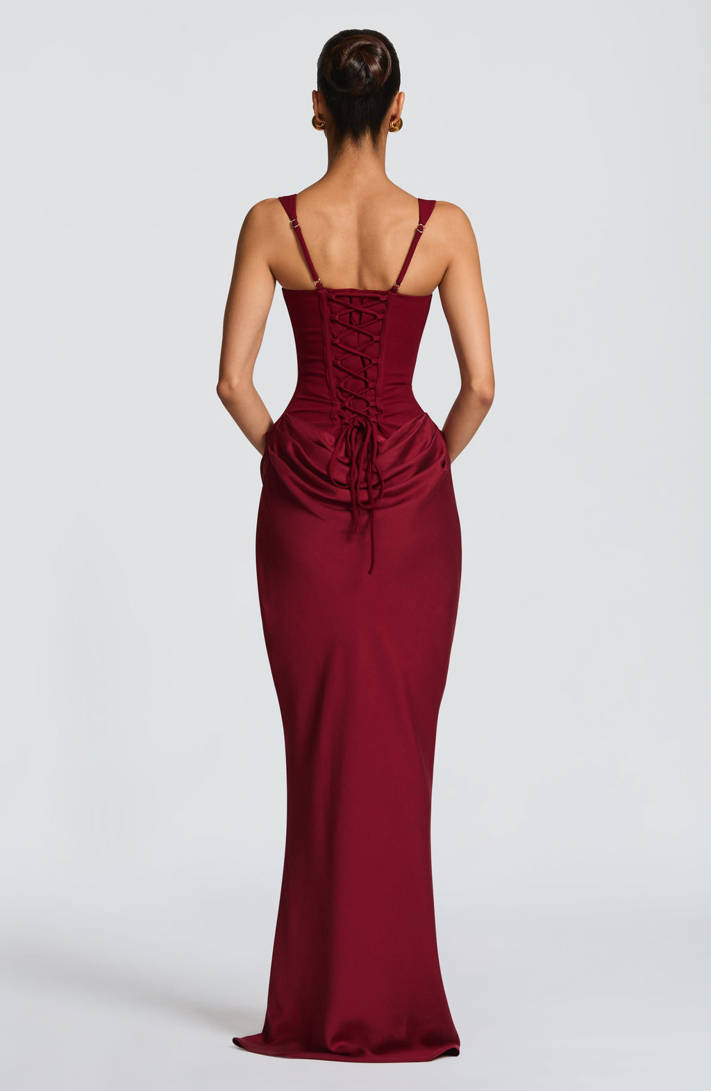 Women's Draped Maxi Dress Sleeveless with Square Neck and Fitted Bodice - 5