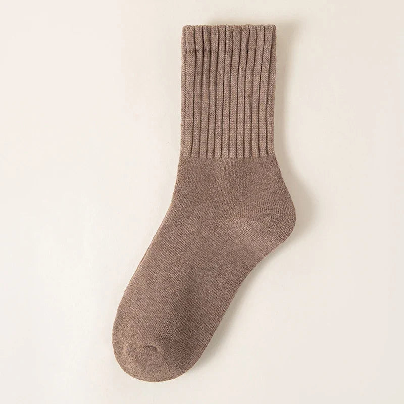 Thick Fleece Lined Socks with Non-Slip Grips Five Pair Pack - 5