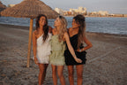 Women's Mini Dress with Ruffle Tiers and Flared Silhouette - 11