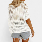 Women's Breezy Crochet Hollow Knit Top - 15