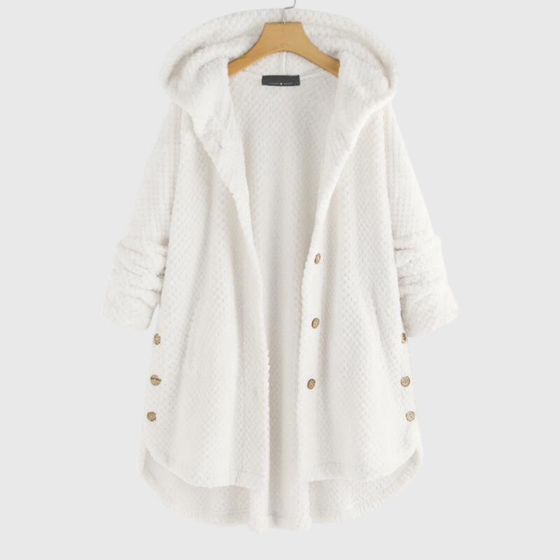 Franca - Fleece Jacket with Hood - White