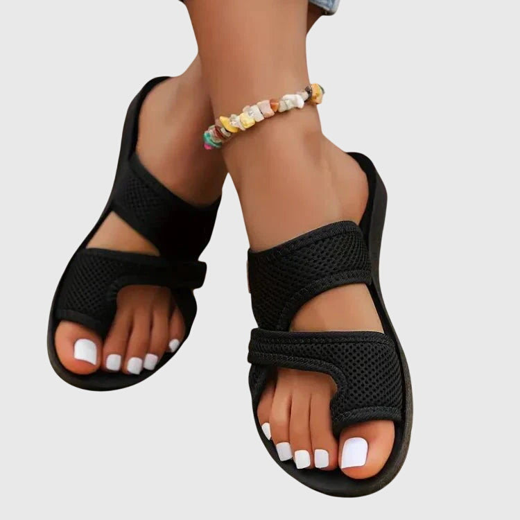 Women's Sandals with Crossover Straps and Cushioned Sole - 2