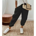 Women's Trousers Casual Fit with Elasticated Waist - Black