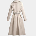 Women's Belted Trench Coat Midi Length Turndown Collar - 4