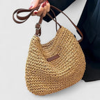 Women's Woven Shoulder Bag with Adjustable Strap