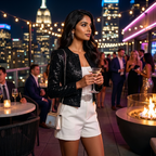 Women's Sequin Mini Blazer Long Sleeve Collarless Open Front - 12