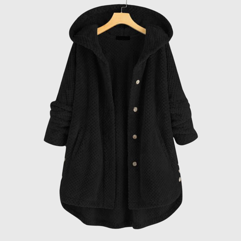 Franca - Fleece Jacket with Hood - Black