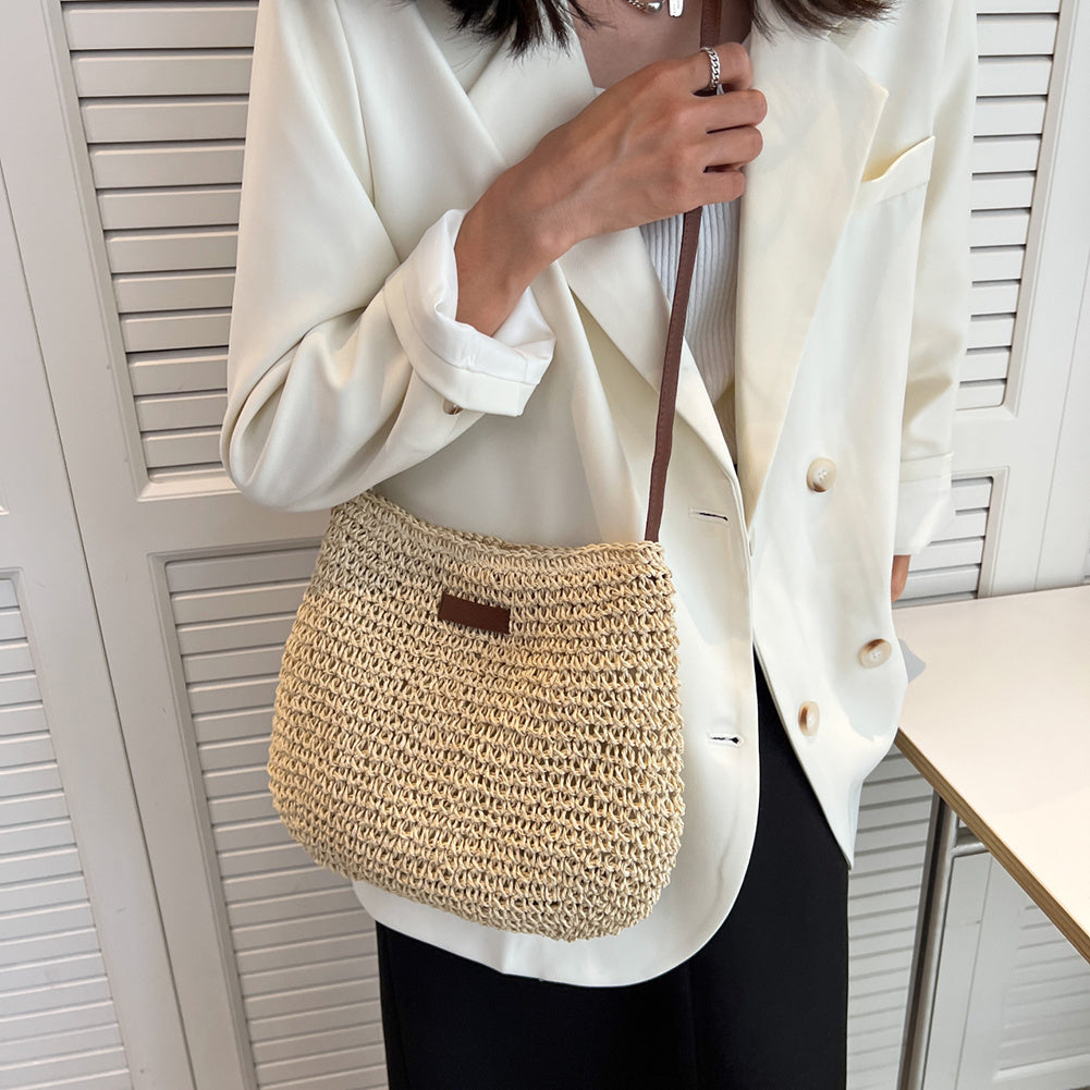 Women's Woven Shoulder Bag with Relaxed Silhouette