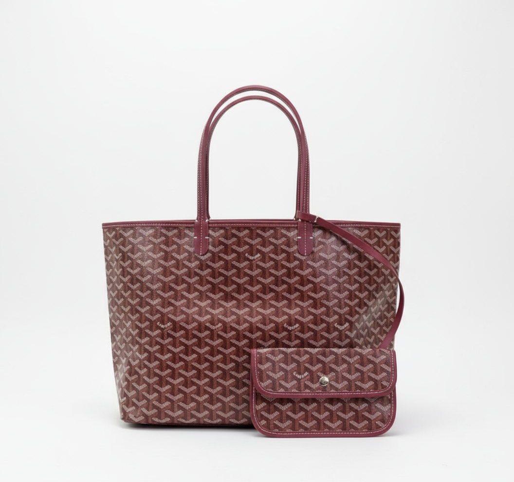 Women's Tote Bag with Matching Pouch - Red (Medium)