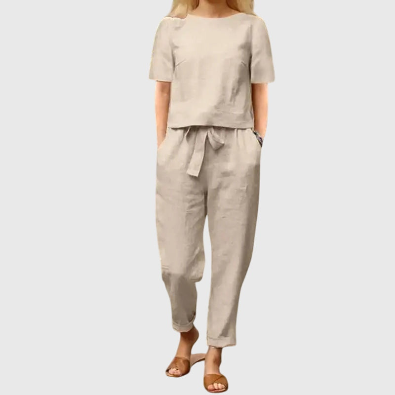 Suzy | Effortless Summer Co-Ord - Beige