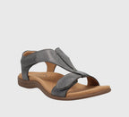 Women's Sandals with Adjustable Straps and Cushioned Footbed - Grey