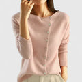 Women's Cardigan Long Sleeve with Button-Down Front and Collar - Pink