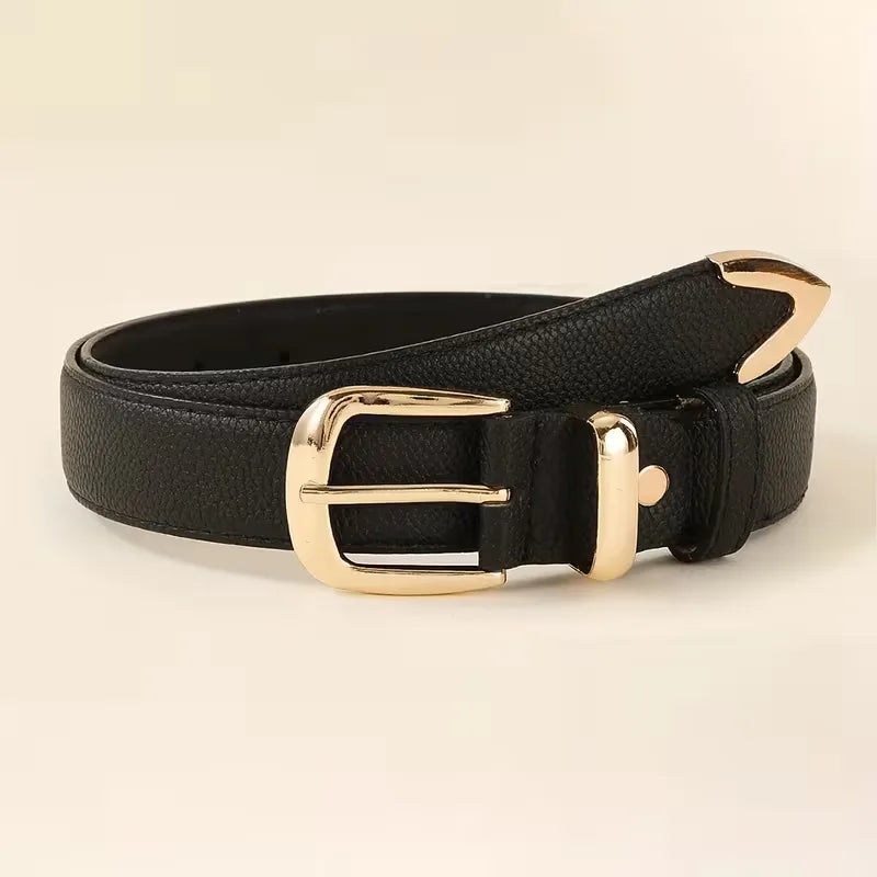 Women's Slim Belt with Gold-Tone Buckle for Jeans - 5