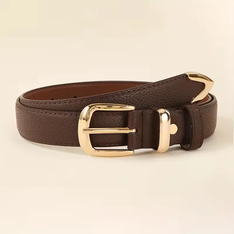 Women's Slim Belt with Gold-Tone Buckle for Jeans - 6