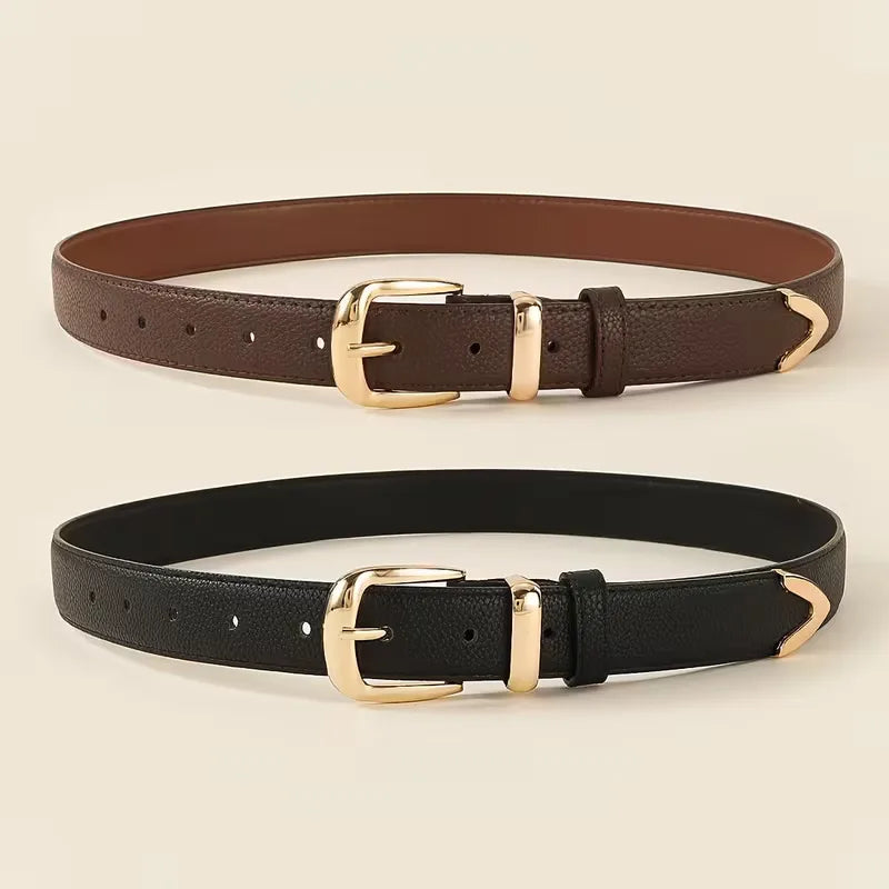 Women's Slim Belt with Gold-Tone Buckle for Jeans - 7