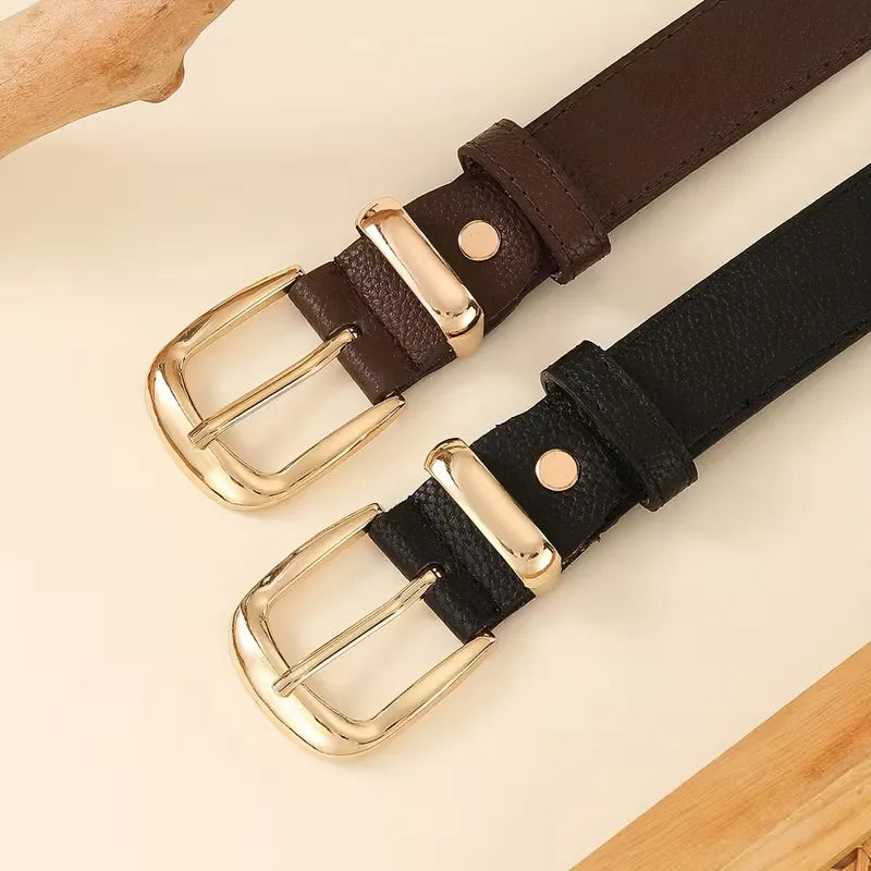 Women's Slim Belt with Gold-Tone Buckle for Jeans - 8
