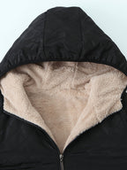 Women's Quilted Jacket Hooded with Fleece Lining - 6