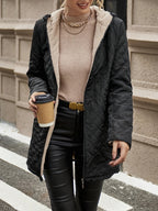 Women's Quilted Jacket Hooded with Fleece Lining