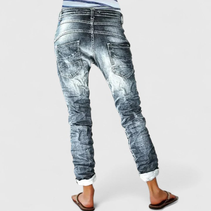 Women's Trousers Tapered Fit with Contrast Stitching - 3