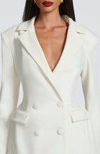 Women's Blazer Dress Double-Breasted Tailored with Notch Lapel - 6