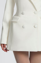 Women's Blazer Dress Double-Breasted Tailored with Notch Lapel - 7