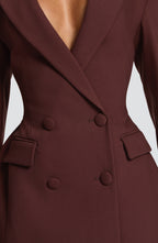 Women's Blazer Dress Double-Breasted with Tailored Waist - 8