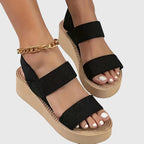Women's Sandals with Ankle Strap and Platform Sole - 5