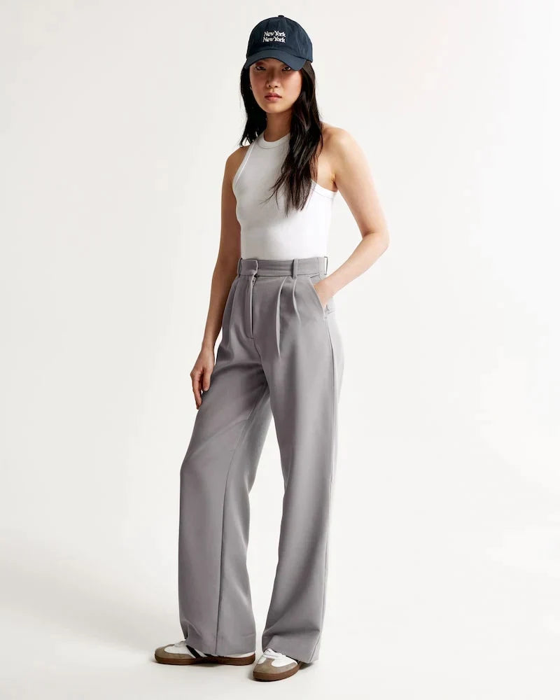 Women's Tailored Trousers Slim Fit with Elongating Line - 11