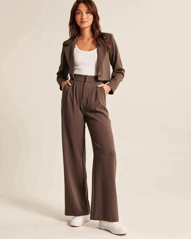 Women's Tailored Trousers Slim Fit with Elongating Line - 14