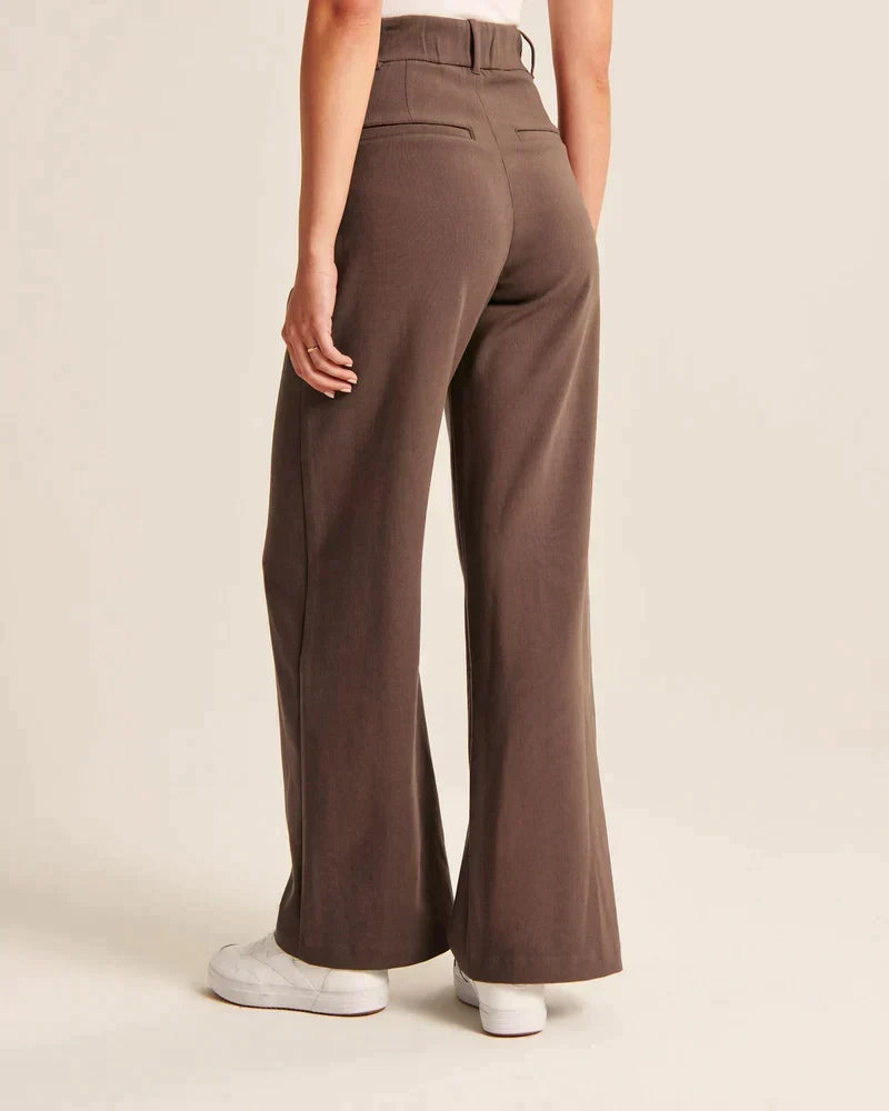 Women's Tailored Trousers Slim Fit with Elongating Line - 15