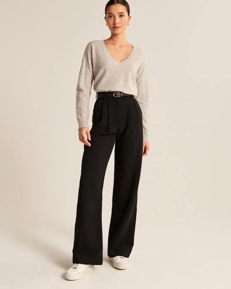 Women's Tailored Trousers Slim Fit with Elongating Line - 3