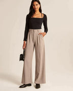 Women's Tailored Trousers Slim Fit with Elongating Line - 20
