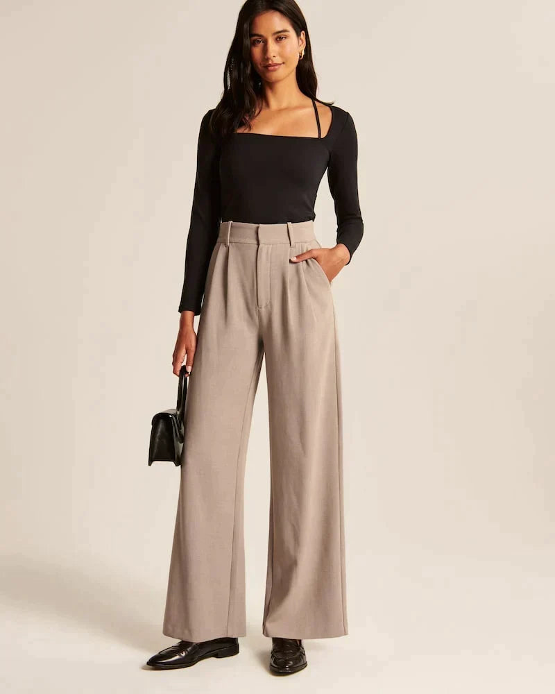 Women's Tailored Trousers Slim Fit with Elongating Line - 20