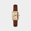 Women's Square Watch with Faux Leather Strap - Brown