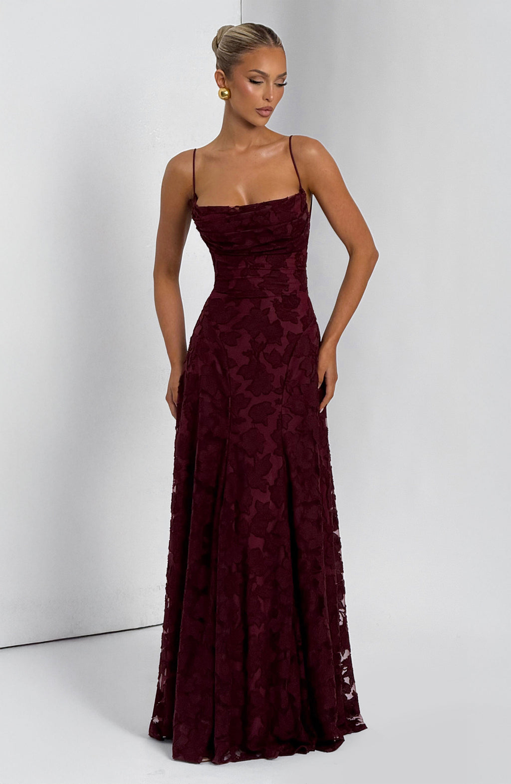 Women's Evening Maxi Dress Sleeveless with High-Shine Finish and A-Line Silhouette - 4