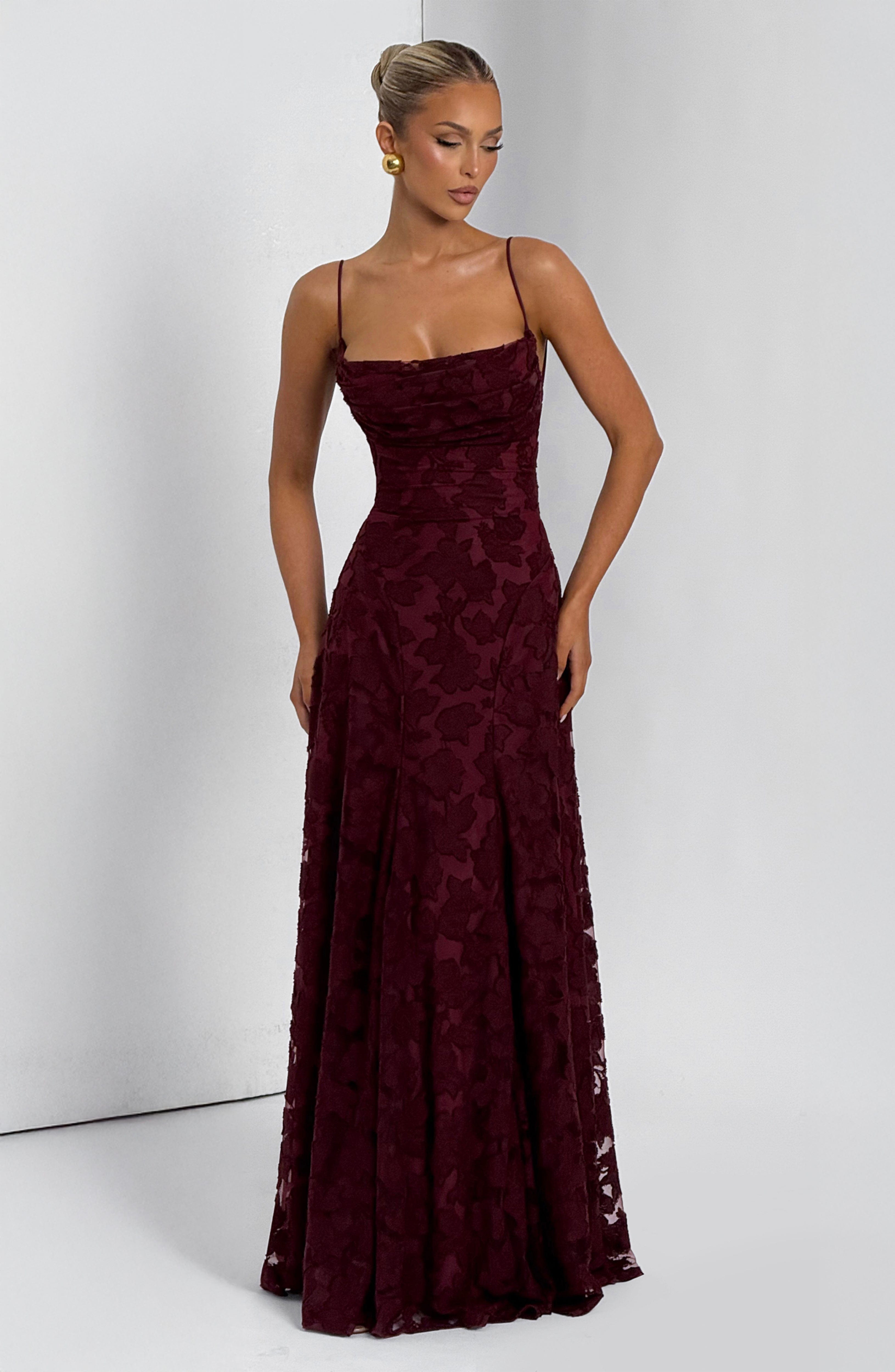 Women's Evening Maxi Dress Sleeveless with High-Shine Finish and A-Line Silhouette - 4