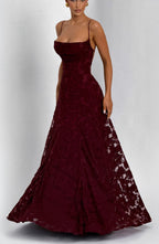 Women's Evening Maxi Dress Sleeveless with High-Shine Finish and A-Line Silhouette - 11