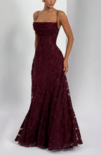 Women's Evening Maxi Dress Sleeveless with High-Shine Finish and A-Line Silhouette - 8