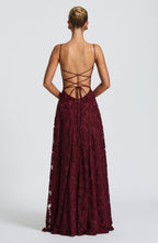 Women's Evening Maxi Dress Sleeveless with High-Shine Finish and A-Line Silhouette - 3