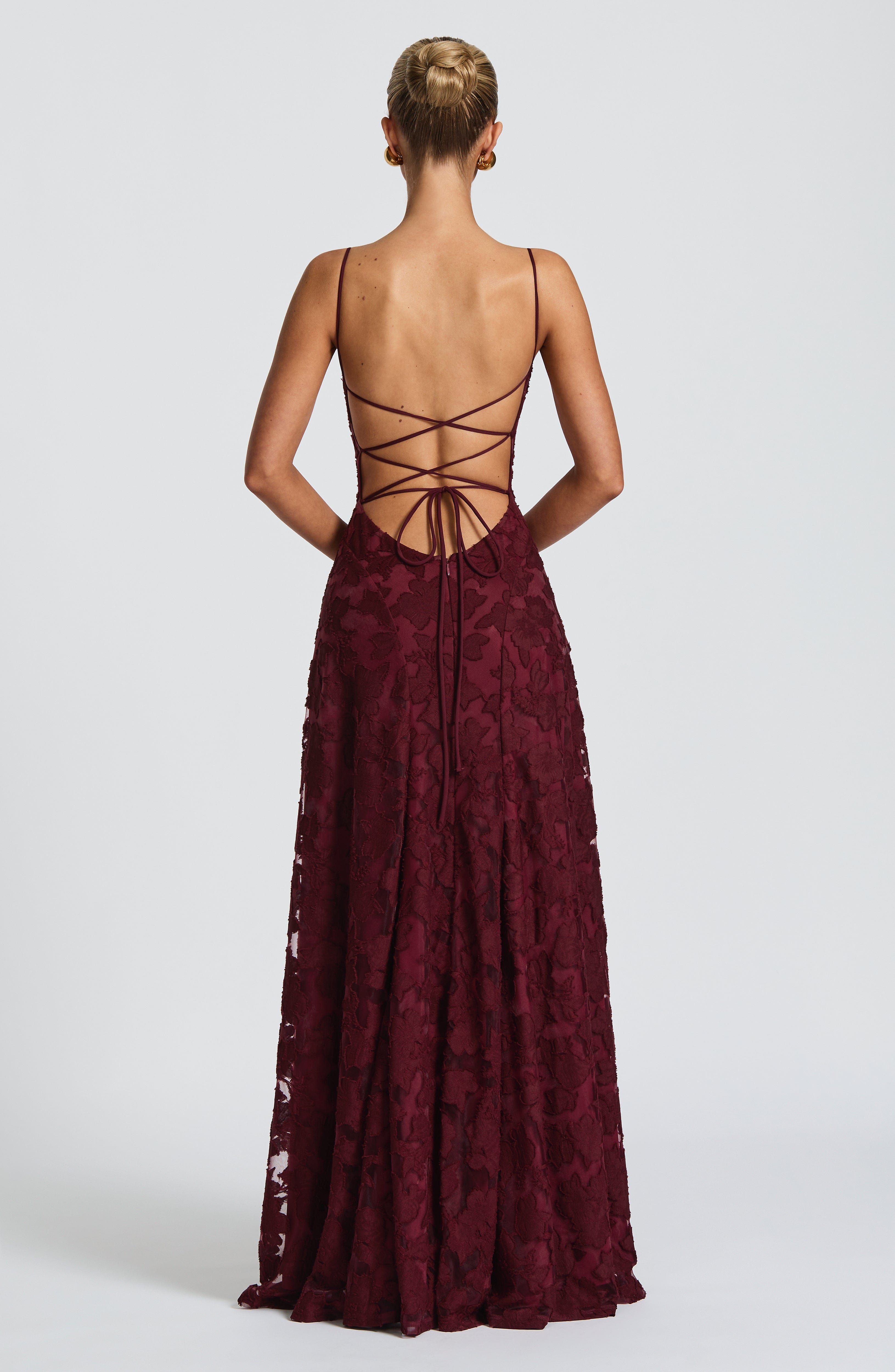 Women's Evening Maxi Dress Sleeveless with High-Shine Finish and A-Line Silhouette - 3