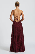 Women's Maxi Evening Gown Sleeveless with Cowl Neck and A-Line Silhouette - 5