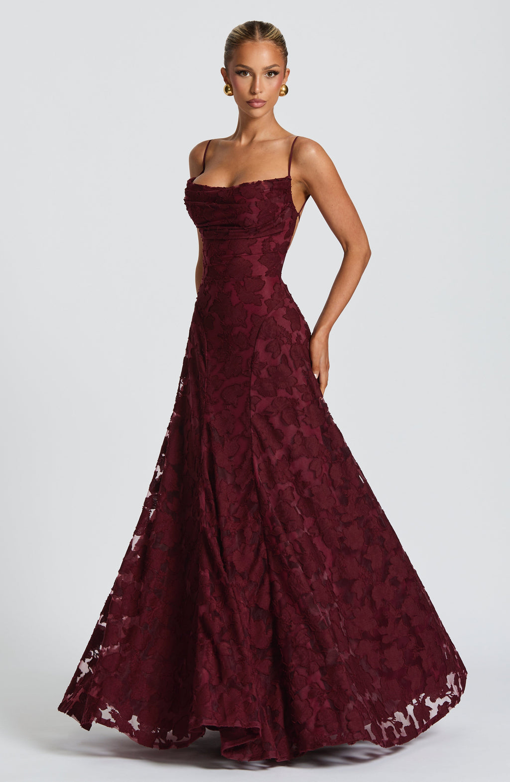 Women's Evening Maxi Dress Sleeveless with High-Shine Finish and A-Line Silhouette - 10