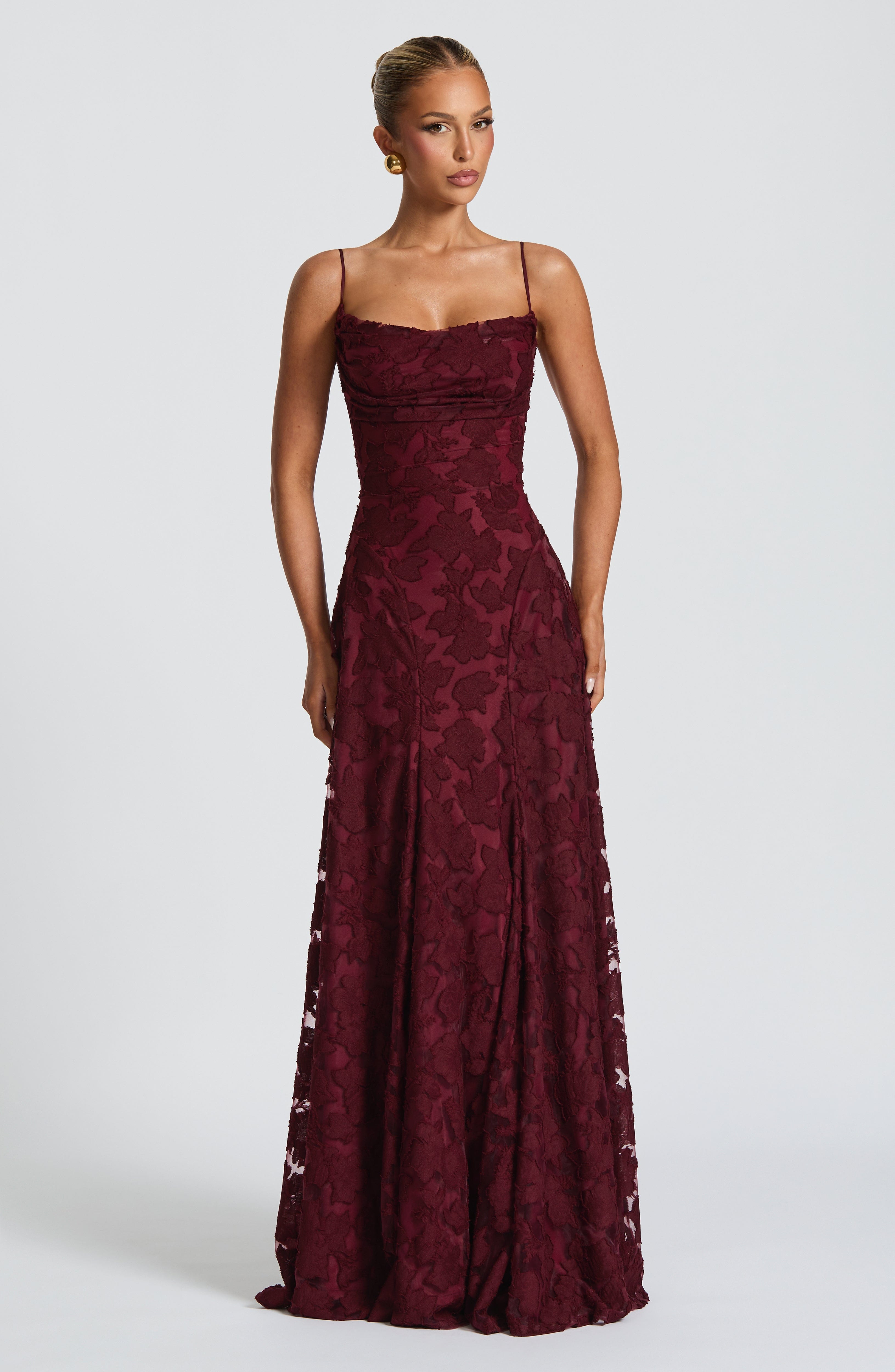 Women's Evening Maxi Dress Sleeveless with High-Shine Finish and A-Line Silhouette - 2