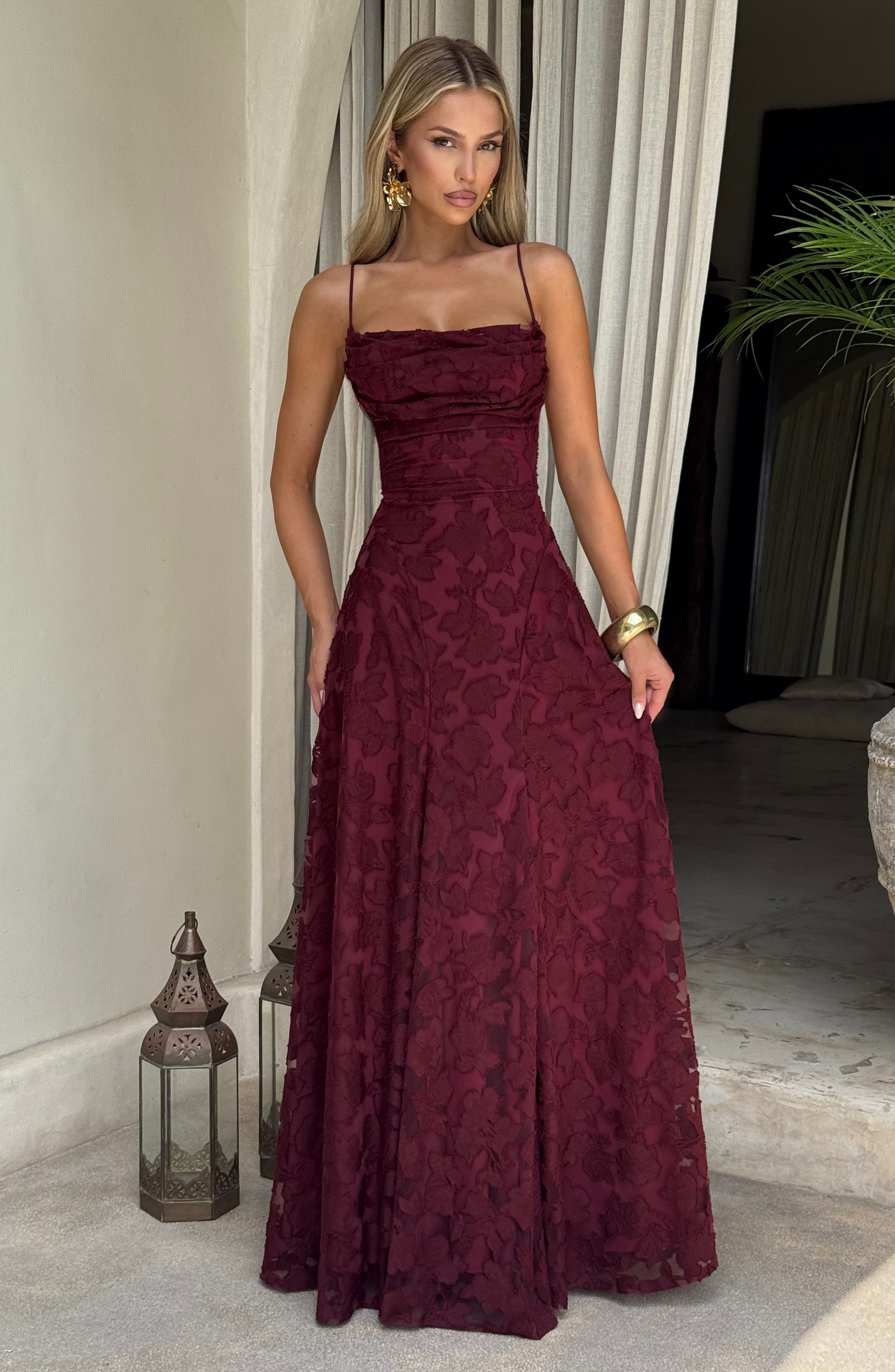 Women's Evening Maxi Dress Sleeveless with High-Shine Finish and A-Line Silhouette - 5