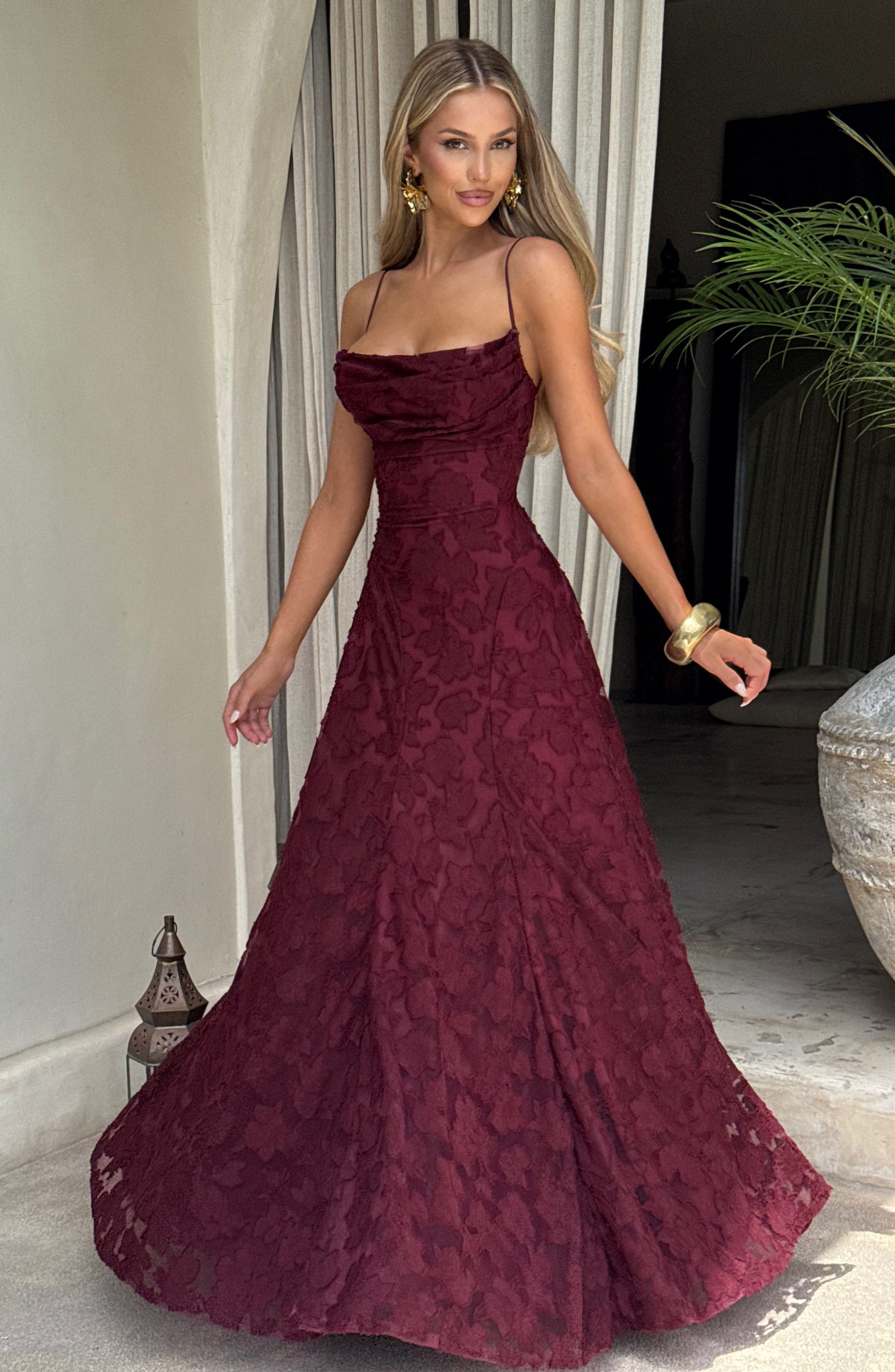 Women's Evening Maxi Dress Sleeveless with High-Shine Finish and A-Line Silhouette - 6