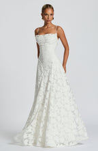 Women's Maxi Evening Gown Sleeveless with Cowl Neck and A-Line Silhouette - 12