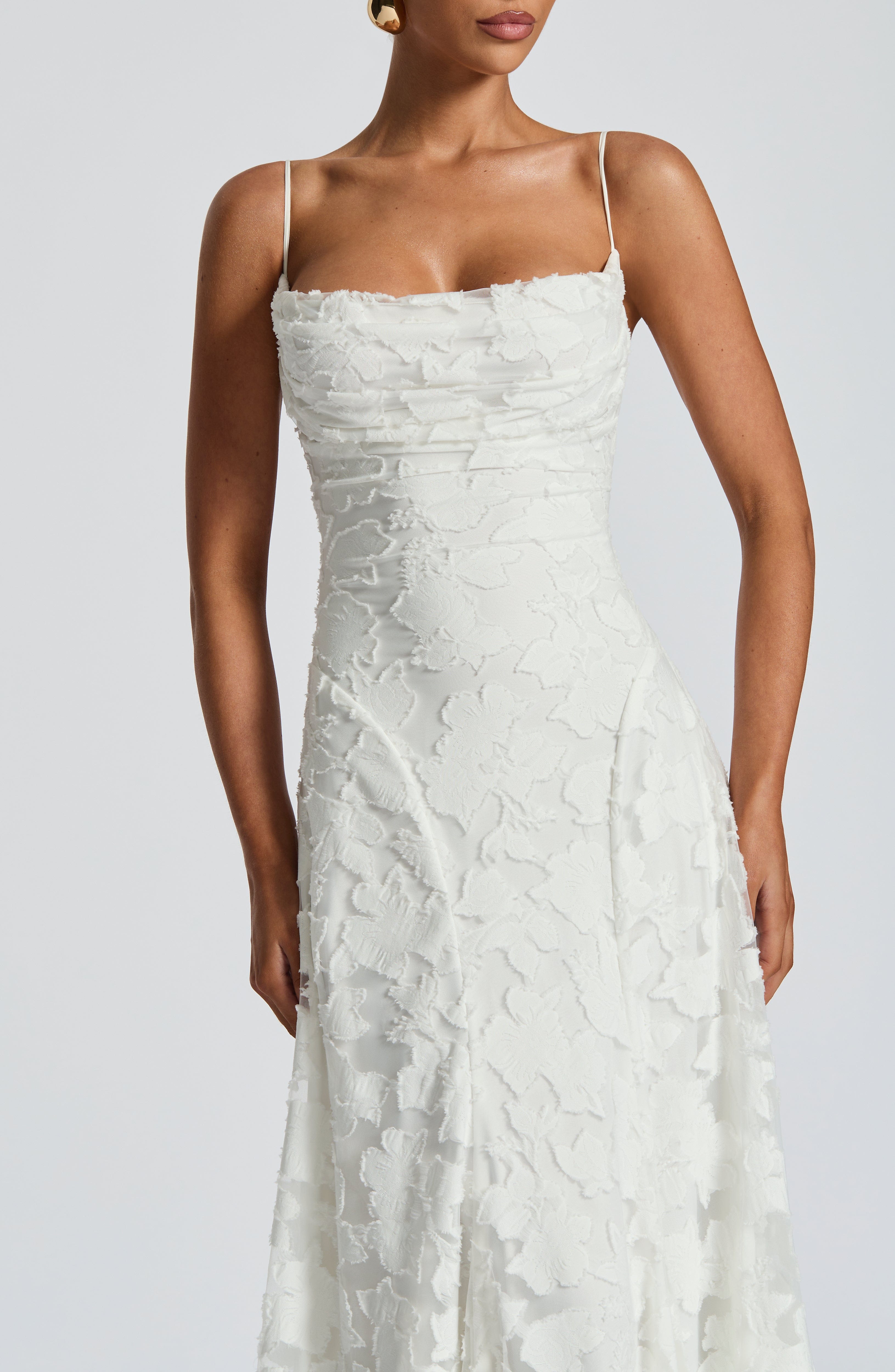 Women's Maxi Evening Gown Sleeveless with Cowl Neck and A-Line Silhouette - 11